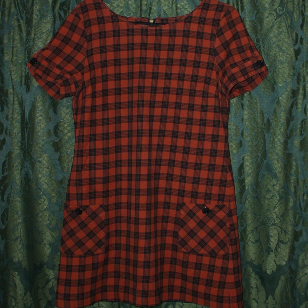 Ben Sherman L Mod Mini Plaid Rust & Black
